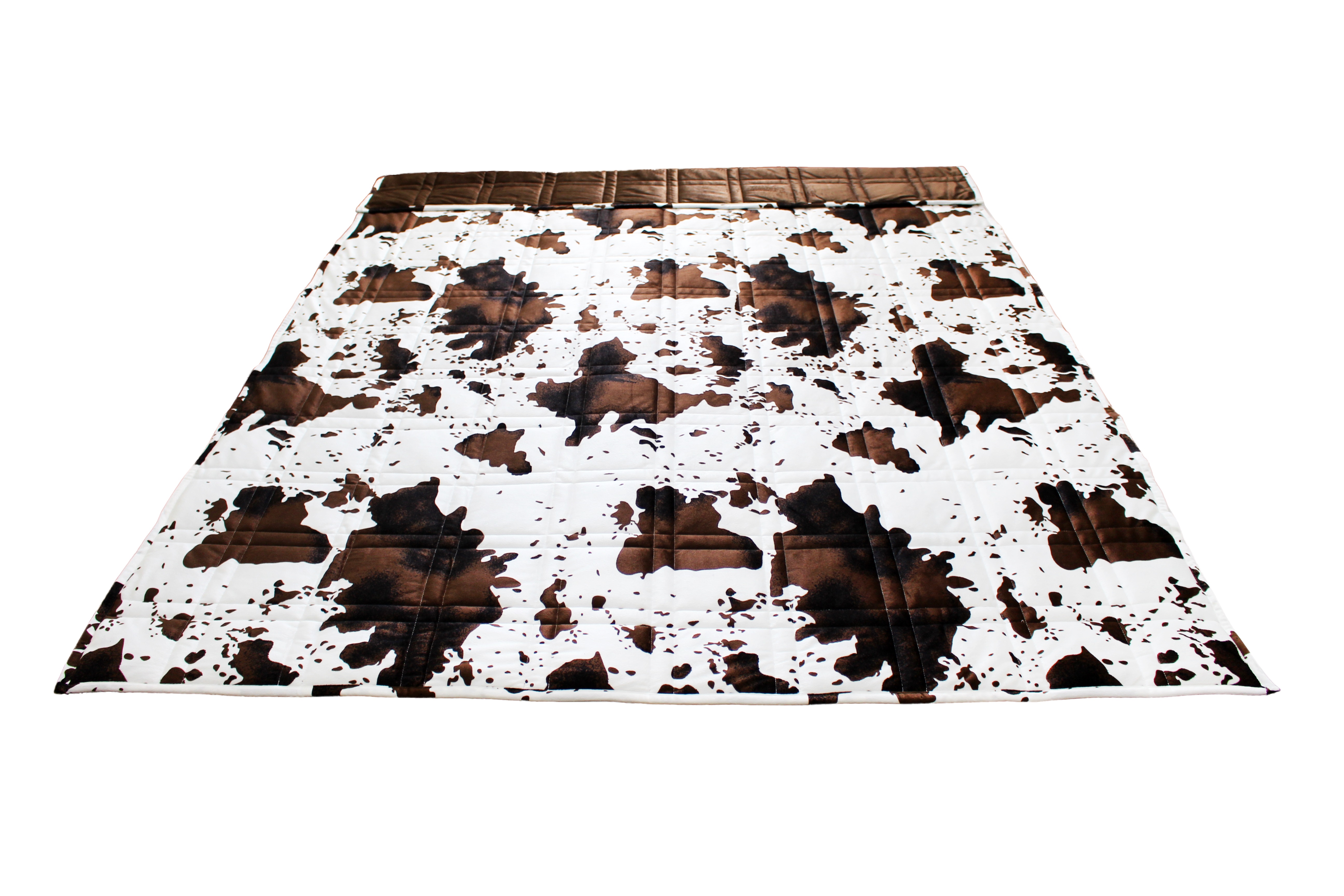 Ultra Plush Pine & River Minky Weighted Blanket (60"x80", 15 lb) in Cow Print