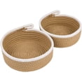 thumbnail image 3 of Small Basket Set of 2 Mini Woven Baskets Round Cotton Rope Basket Little Storage Baskets for Organizing Bins Organizer for Nursery Room Decor Kids Baby Dog Toy Keys Snack Drawer Gifts, 3 of 6