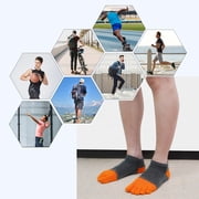 AMITOFO Toe Socks for Men Athletic Running Ankle Socks Breathable Mesh Low Cut Barefoot Five Finger Toe Socks, 5 Pairs Size 10-12