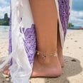 thumbnail image 4 of Tobillera de aleación delicada con cascabeles de trébol de cuatro hojas, joyería de playa de verano, tobillera ajustable, decoración para mujeres y niñas, 4 of 7