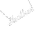thumbnail image 2 of Sterling Silver 'Heather' Name Pendant on 16-inch Trace Chain - White, 2 of 4