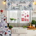 thumbnail image 5 of 2 Pack Valances for Window, Vintage Farmhouse Short Curtains for Kitchen Bedroom Living Room, Blue Country Texas Star Vines Wooden Rod Pocket Small Window Treatment Valance Drapes 54 x 18 Inch, 5 of 8