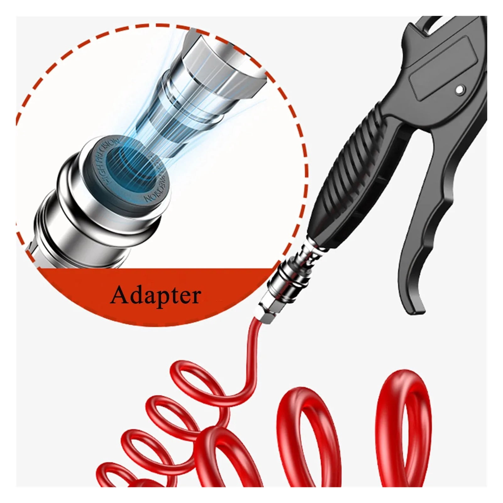 Air Blow Gun,High Flow Air Blower Gun For Compressor With Angled Bent Nozzle,Three Colors To Choose From,Long Style ,Flexible