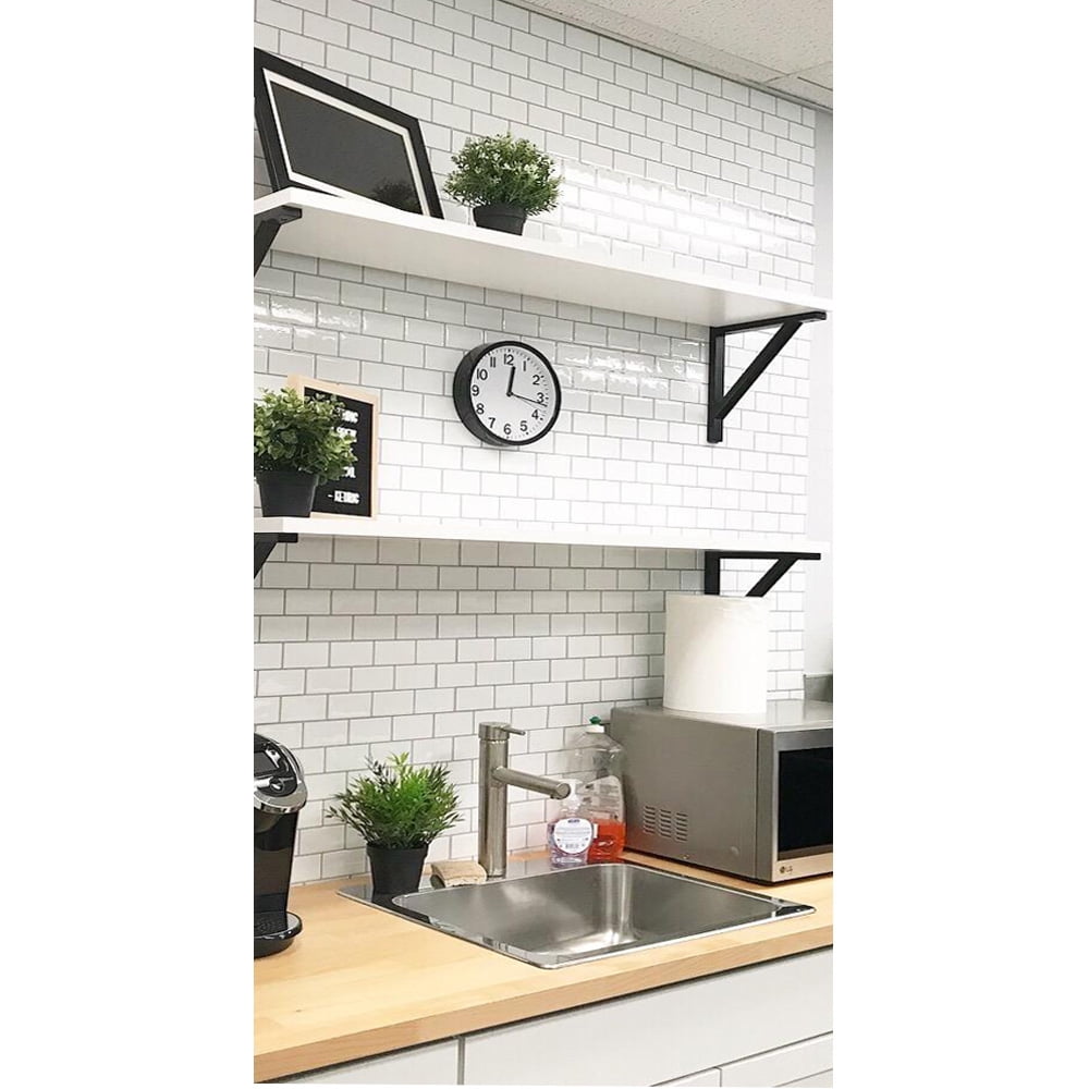Art3d Floral White 12 in. x 12 in. Peel and Stick Wall Tile Backsplash (10-Pack)