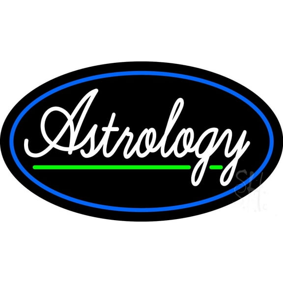 Astrology Line LED Neon Sign 13 x 24 - inches Black Square Cut Acrylic Backing, with Dimmer - Bright and Premium built indoor LED Neon Sign for Storefront.