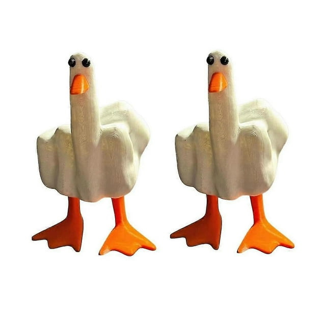 2pcs Funny Little Duck Resin Figurines Decor Home Desk Office Garden Duckling Sculpture Statue Decoration