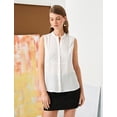 thumbnail image 3 of Sleeveless Mandarin Collar Pearl Detail Shirt, 3 of 6
