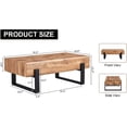 thumbnail image 6 of TesNus Rectangle Rustic Coffee Table, Modern Farmhouse Wood Simple Coffee Table with Metal Legs, Center Table for Living Room, 6 of 18