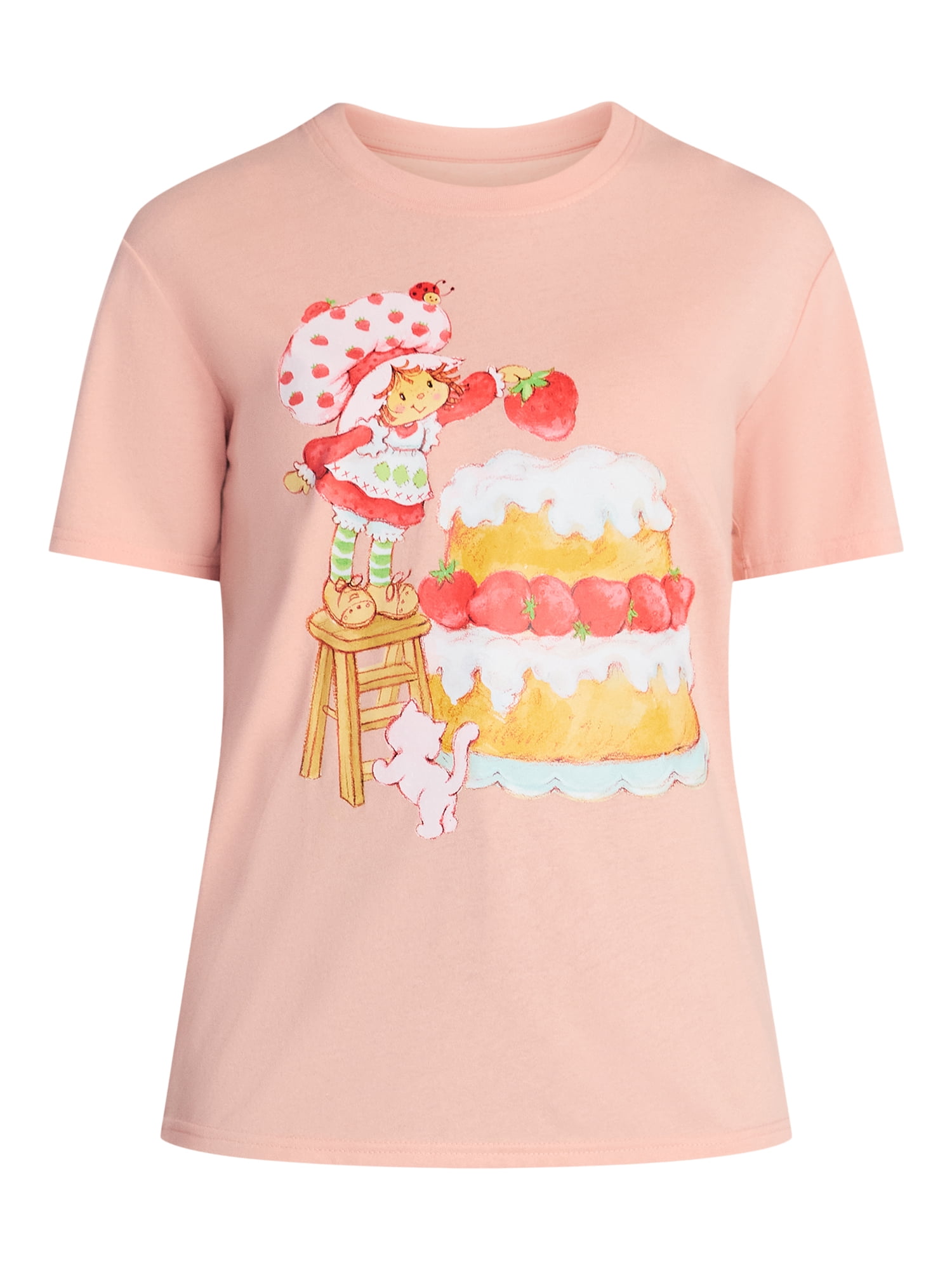 Strawberry Shortcake Women's Graphic Tee with Short Sleeves, Sizes XXS-XXL