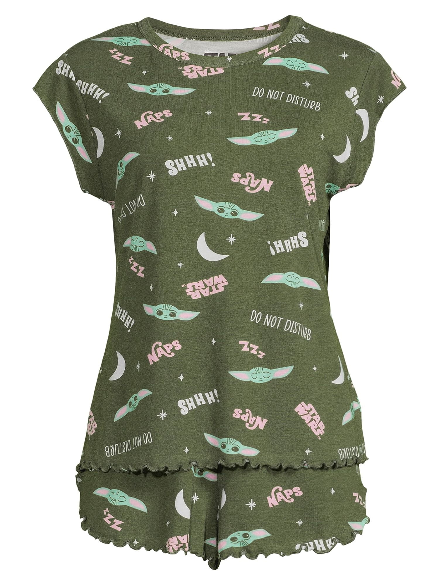 Lucas Film Women's and Women's Plus Star Wars The Child Top and Shorts Pajama Set, 3-Piece