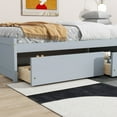 thumbnail image 3 of Bed Frame Twin Size Bed with 2 Drawers, Solid Rubber Wood Bed,Grey,Platform Bed Frame, 3 of 13