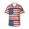 thumbnail image 2 of Yiaed Vintage American Flag Print Hawaiian Shirt for Men Short Sleeve Button Down Shirts Beach Shirts for Men-Large, 2 of 5