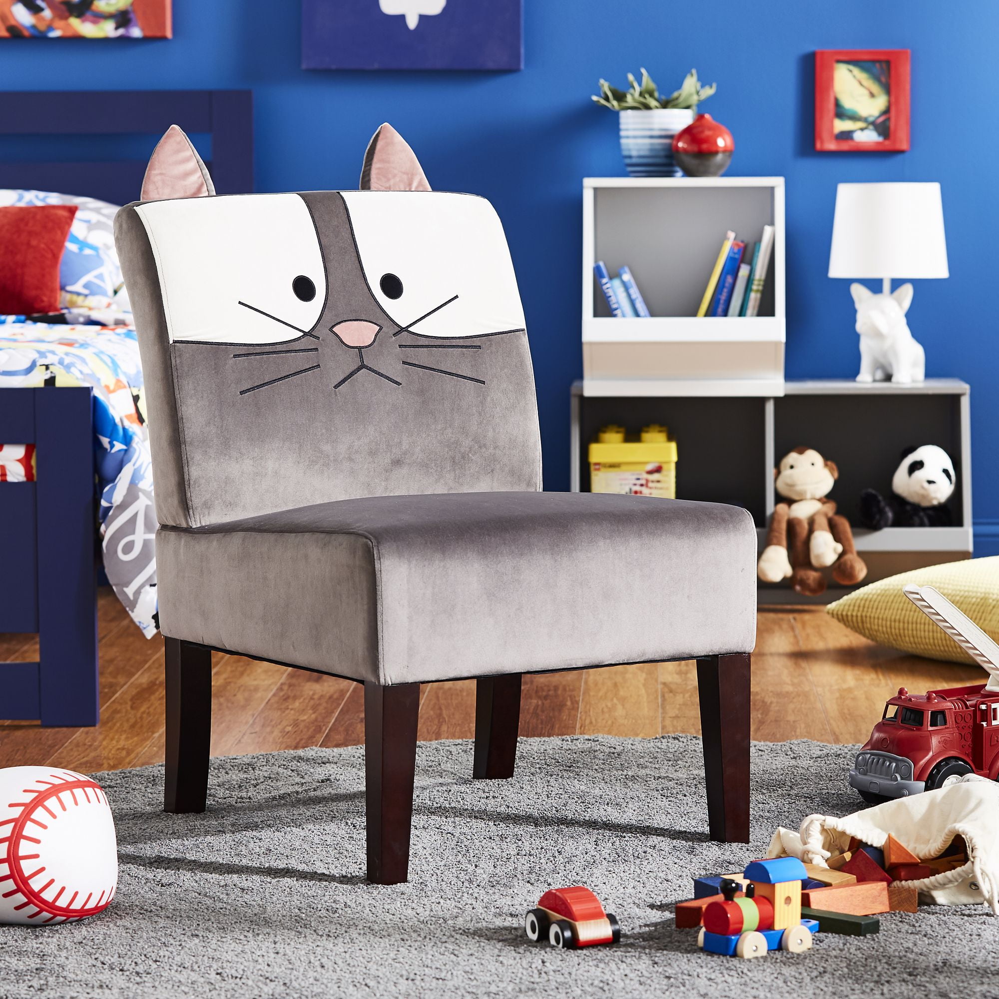 Weston Home Braxtyn Velvet Animal Chair, Cat