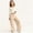 A256 Beige, variant on Big Girls Corduroy Pants Elastic Waist Wide Leg Trousers with Front Patch Pockets for School Fall Winter Wear, 7Y-16Y