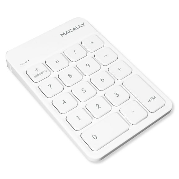 Teclado numérico Bluetooth Macally para portátil Mac Windows, blanco