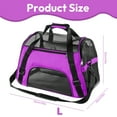 thumbnail image 2 of Cat Carrier, Pet Travel Carrier Airline Approved for Large Cats Dogs, Soft-Sided Comfortable Portable Foldable Pet Bag(Large, Purple), 2 of 7
