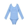 thumbnail image 3 of Aislor Kids Girls Long Sleeves Ballet Dance Gymnastic Tank Leotard Sports Bodysuit Jumpsuit Blue 4, 3 of 7