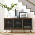 thumbnail image 2 of Console Entry Table Sideboard Cabinet, Walnut, Wood, Industrial Living Lounge Cafe Lobby Hospitality Restaurant, Modern Contemporary HB34524, 2 of 8
