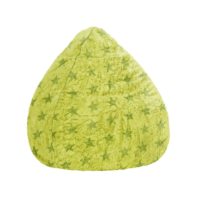 Fauteuil poire Fluffy Stars vert de Gouchee Home – En polyester doux avec rembourrage en billes de polystyrène, adapté aux adultes et aux adolescents, siège léger pour chambre ou salle de jeux