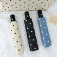 thumbnail image 4 of Fully Automatic Folding Polka Dot Umbrella UV Sun Protection Sun Umbrella Parasol Vinyl Simple Rain Dual-purpose Umbrella, 4 of 10