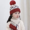 thumbnail image 4 of Eltusu Girls Hats and Scarves Sets, Outdoor Knitting Cotton Thermal Beanies and Scarves Sets 2-9 T Size Knitting Cotton, 4 of 6