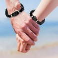 thumbnail image 2 of Uloveido 2pcs Black Couples Square and Heart Lock Bracelet Bangles, His and Hers Lock and Key Matching Bracelets Set for Him and Her Y853(Black), 2 of 7