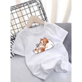 thumbnail image 1 of Adorable Kitty Print Cotton Tee for Girls - Comfy & Casual Short Sleeve T-Shirt, Perfect for Summer, 1 of 7