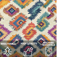 thumbnail image 2 of Herdesigns Colorful Geometric Throw Pillow Covers 22x22 Set of 2 Vintage Pillowcase Decorative Cushion Covers Home Decor for Couch Sofa Chair Bed Living Room, 2 of 7