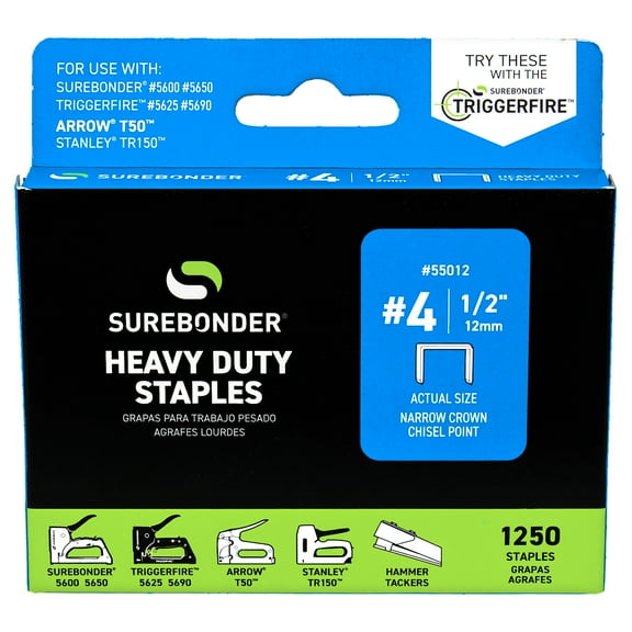 #4 Heavy Duty 1/2" Narrow Crown Staples - 1250 ct.