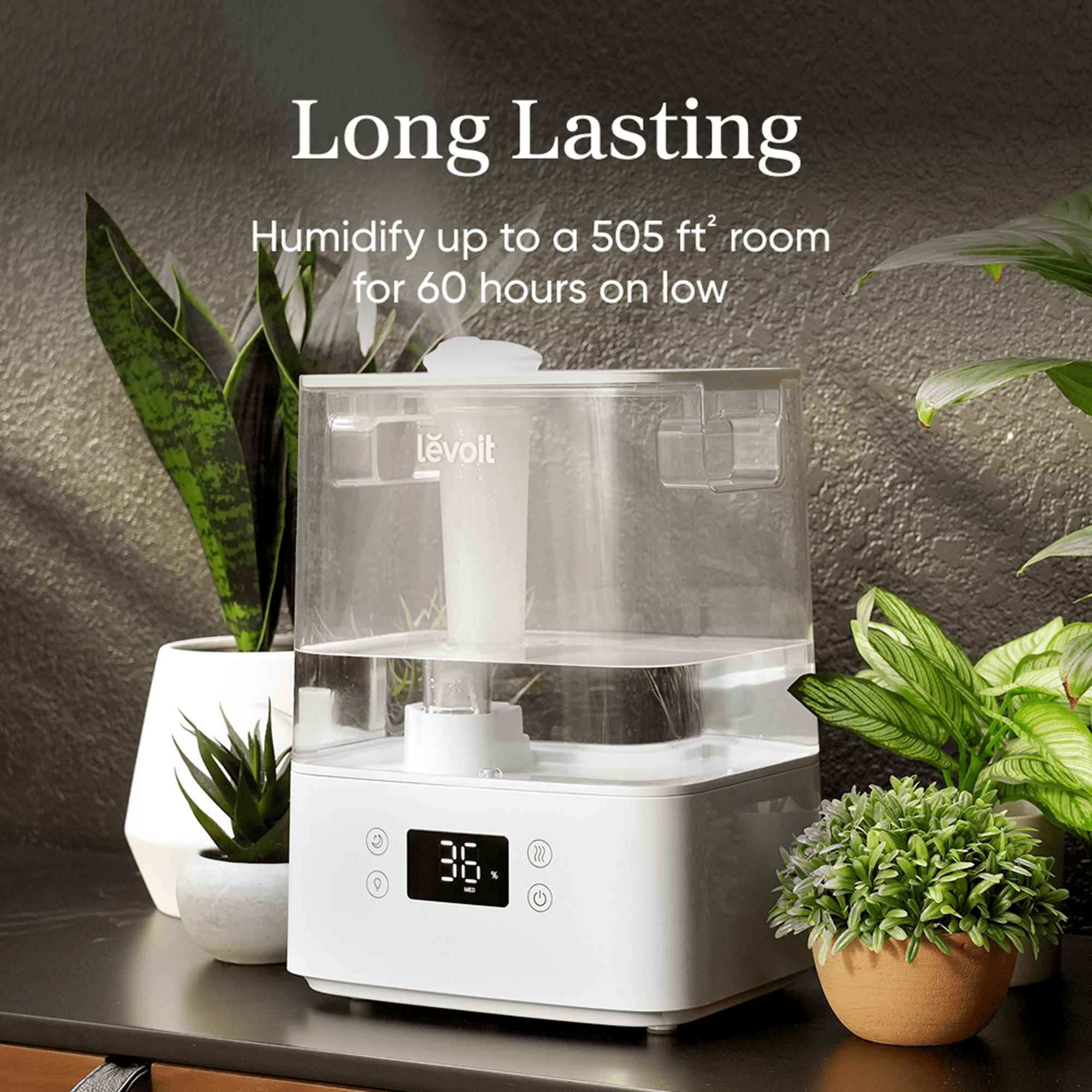 Levoit Classic 300S 6L 505 Sq Ft Ultrasonic Top-Fill Water Tank Smart Humidifier with Aromatherapy, White