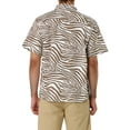 thumbnail image 4 of MODA NOVA Big & Tall Men's Short Sleeve Printed Button Front Beach Hawaiian Shirt Brown and White 38, 4 of 7