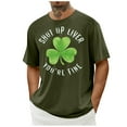 Dolkfu Mens Shirts St. Patty's Day Short Sleeve Green Graphic Casual
