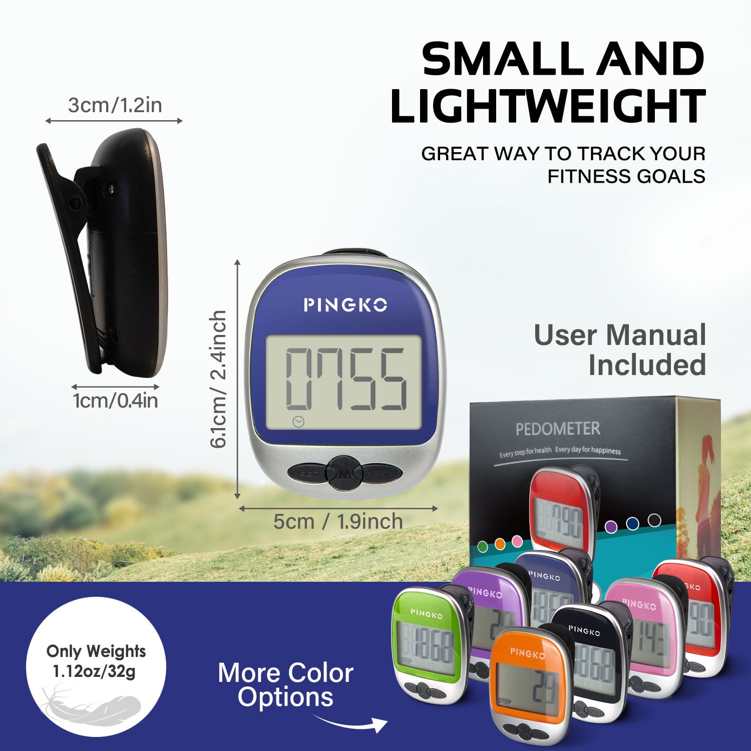 Pingko Step Counter Pedometers For Walking Pingko Walking Pedometer Accurately Track Steps ...