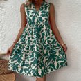thumbnail image 1 of Vestido De Verano Vestidos de playa para mujer Vestido casual con estampado floral elegante Boho A-Line (Verde S) Ygjytge para Mujer Verde T 28, 1 of 6