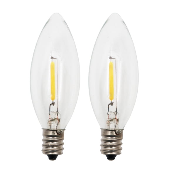 IMC Candle Corp .6W LED C26 Clear Replacement Bulbs for Electric Candles, 2 Pack