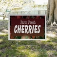 thumbnail image 5 of Farm Fresh Cherries Yard Sign 24 Inch x 36 Inch Double Sided Weatherproof Heavy-Duty Plastic with Stake | Sweet Fruits, Orchard Fresh, Seasonal Produce | Made in USA, 5 of 7