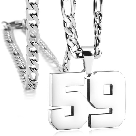 MIMITLTY Personalized Jersey Number Necklaces for Mens,Athletes Stainless Steel Sport Number Pendant Chain for Boys Baseball/Basketball/Football Team Inspiration Jewelry with Gifts