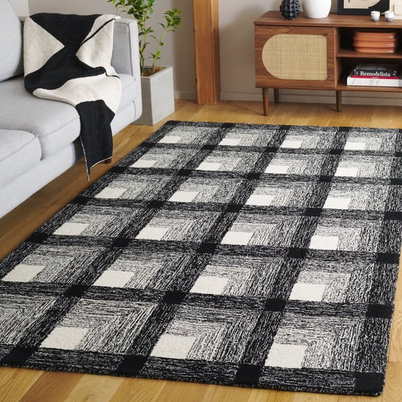 Safavieh Metro Utica Bordered Area Rug, Charcoal/Ivory, 5' x 8'