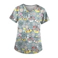 thumbnail image 3 of Camiseta con cuello en V, duradera, transpirable con costuras reforzadas para masajes, trabajadores de mascotas, ropa de trabajo de enfermera de manga Verde, 3 of 8