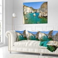 thumbnail image 2 of Designart Turquoise Water Beach Panorama - Seashore Throw Pillow - 16x16, 2 of 4