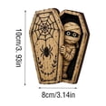 thumbnail image 3 of Halloween Decor, 4 Inch Cute Vampire Halloween Coffin Figurine, Spooky Vintage Style Halloween Decorations for Home, Gothic Accent for Halloween Party, Orange and Black, 1 Piece, 3 of 5