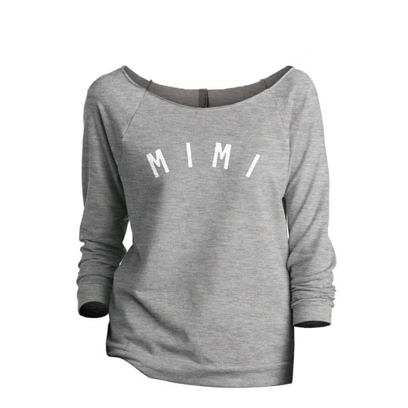 Simply Mimi Women's Fashion Slouchy 3/4 Sleeves Raglan Lightweight Sweatshirt Sport Grey Medium