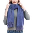 thumbnail image 2 of Winter Scarf for Women Women's Winter Warm Scarf Solid Color Scarf Tassel Knitted Scarf Shawl & Warps, 2 of 6