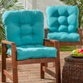 thumbnail image 3 of Teal 42 x 21 in. Outdoor Tufted Dining Chair Cushion (Set of 2) by Greendale Home Fashions, 3 of 9