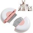 thumbnail image 1 of Peine de acero inoxidable para mascotas, para gatos y perros, peine relajante para gatos y perros (rosa), 1 of 5