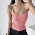 thumbnail image 2 of Camiseta sexy sin mangas con tirantes para mujer - Top corto ajustado con relleno extraíble, sujetador deportivo sin costuras para yoga, 2 of 7