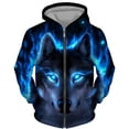 thumbnail image 3 of Nueva sudadera con cremallera de lobo con estampado 3D, sudadera con cremallera de gran tamaño para hombre, sudadera informal de calle, ropa de otoño e invierno para hombre, 3 of 4