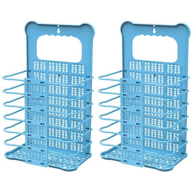 Bestonzon 2pcs Collapsible Laundry Basket Plastic Laundry Basket Wall