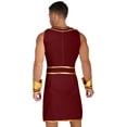 thumbnail image 2 of Haitryli Men's 3 Pieces Mr Toga Greek God Set Adult Party Toga Roman Dress with Wristband Burgundy L, 2 of 7