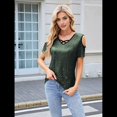 thumbnail image 4 of Camisas Brillantes para Mujer, Blusas de Fiesta con Hombros Descubiertos y Cuello en V, Atuendos para Discotecas de Noche Verde M, 4 of 10
